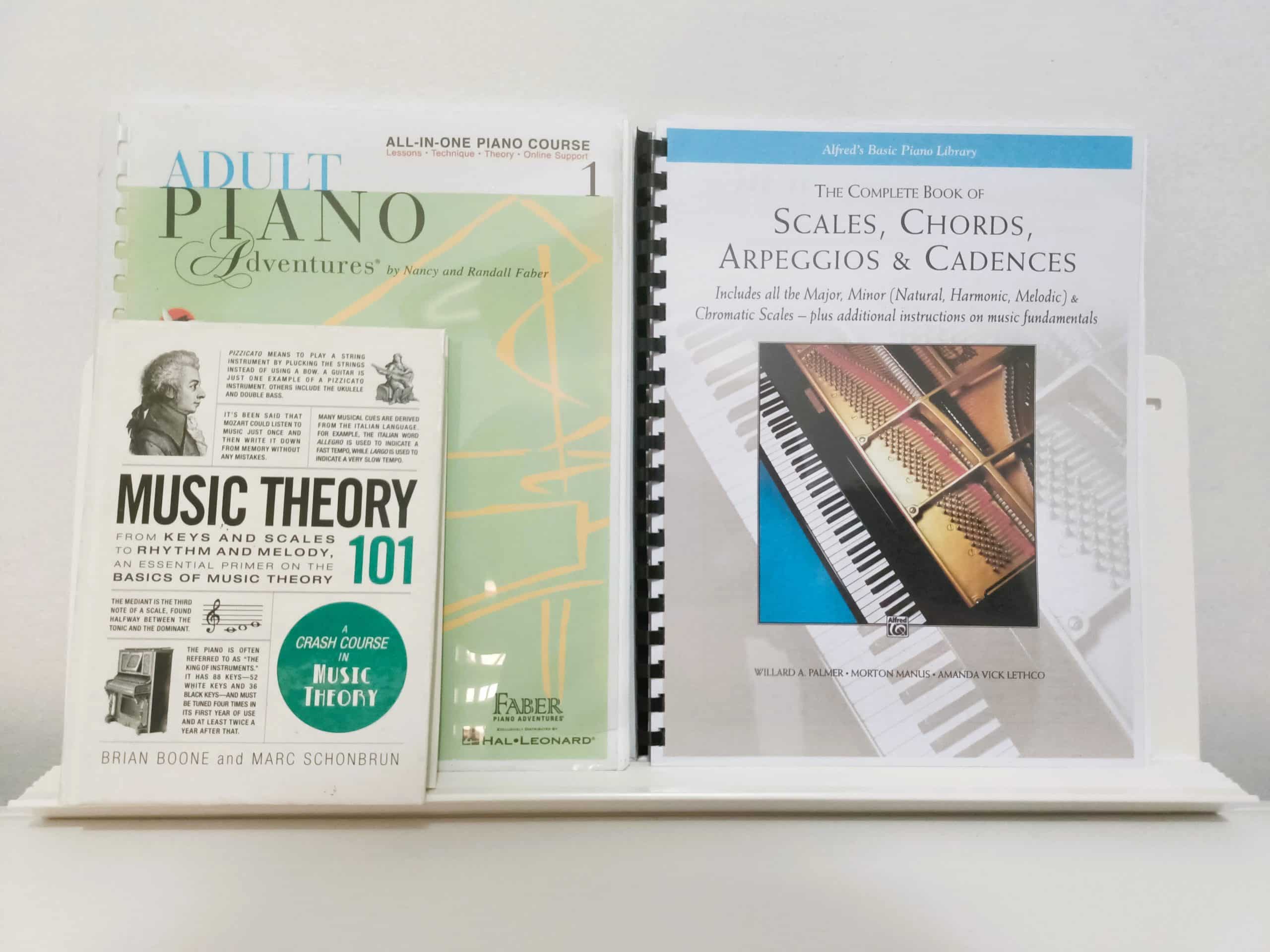 piano method books for adults music theory 101 faber adult piano adventures alfred's complete book of scales